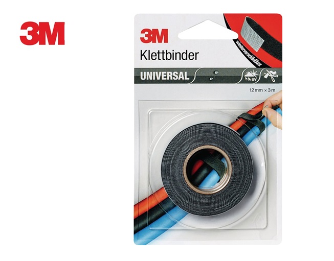 3M Universal klitteband 3mtr x 12mm Grijs/Zwart 30 stuks