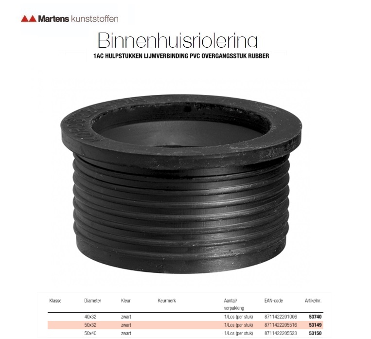 40X32 RUBBER OVERGANGSRING