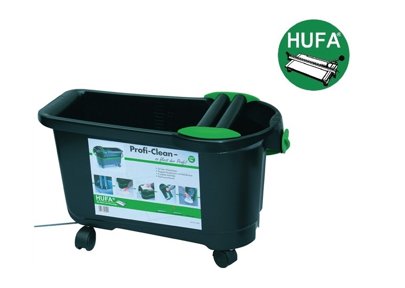 Tegelwasset Profi-Clean HUFA 24 liter emmer m.dubbele wielen opzet incl. wieltje