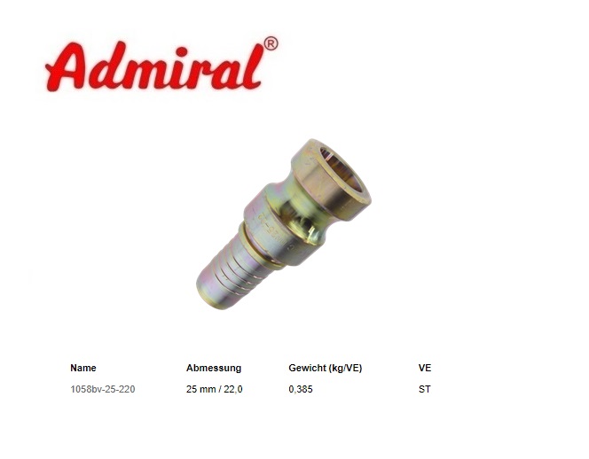 Mortelkoppeling Admi Mortel M Hydraulisch 25 mm / 22,0 | DKMTools - DKM Tools