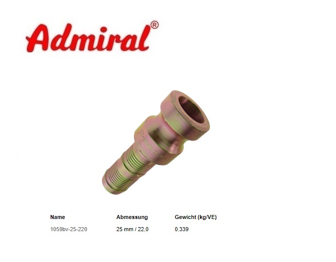 Mortelkoppeling Admi Mortel V Normaal 25 mm / 22,0 | DKMTools - DKM Tools