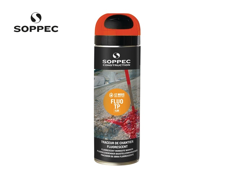 Bouwplaatsmarkeerspray Fluo TP lichtgevend rood 500ml | DKMTools - DKM Tools