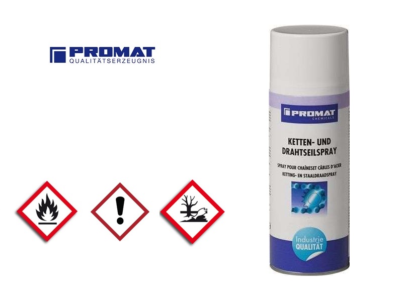 Promat Ketting-staalkabelspray inhoud 400ml waterafstotend spuitbus | DKMTools - DKM Tools