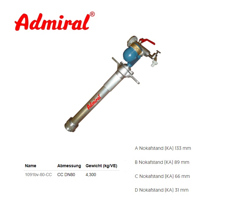 Storz standpijp met watermeter CC DN80