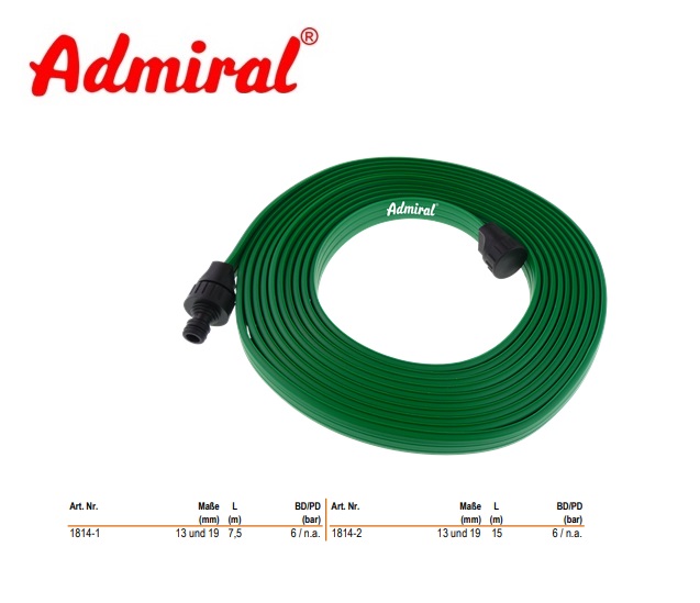 Waterslang Admiral Spray 13 en 19mm/15 m