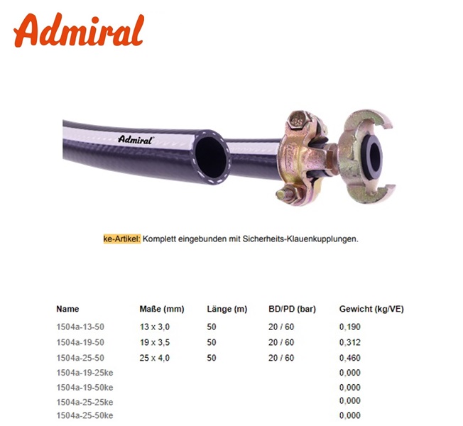 Persluchtslang Admiral Press P60 Persluchtslang 13 x 3,0 mm / 50 m