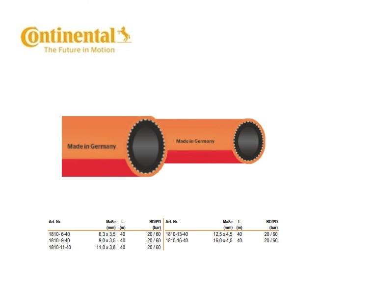 Gasslang Continental TRIX Nichtbrenngas 6,3 x 3,5 mm / 40 m | DKMTools - DKM Tools