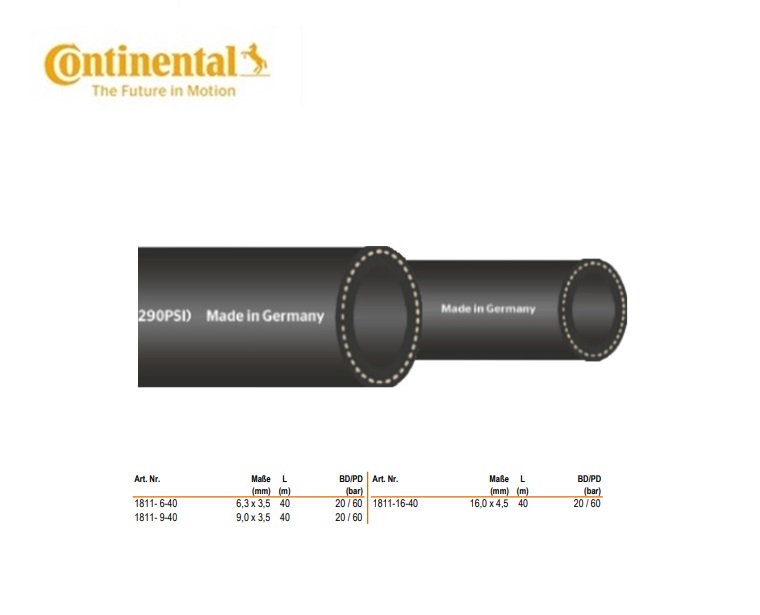 Gasslang Continental TRIX Nichtbrenngas 6,3 x 3,5 mm / 40 m