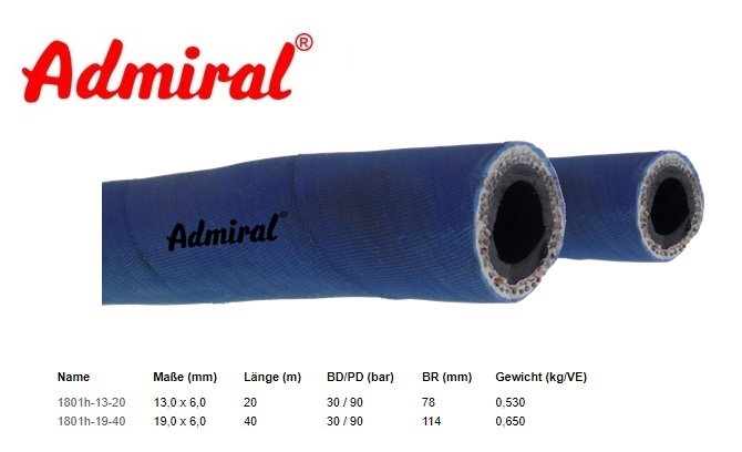 Gasslang Admiral Oxygen 30M 13 x 6,0 mm verpakt / 20 m