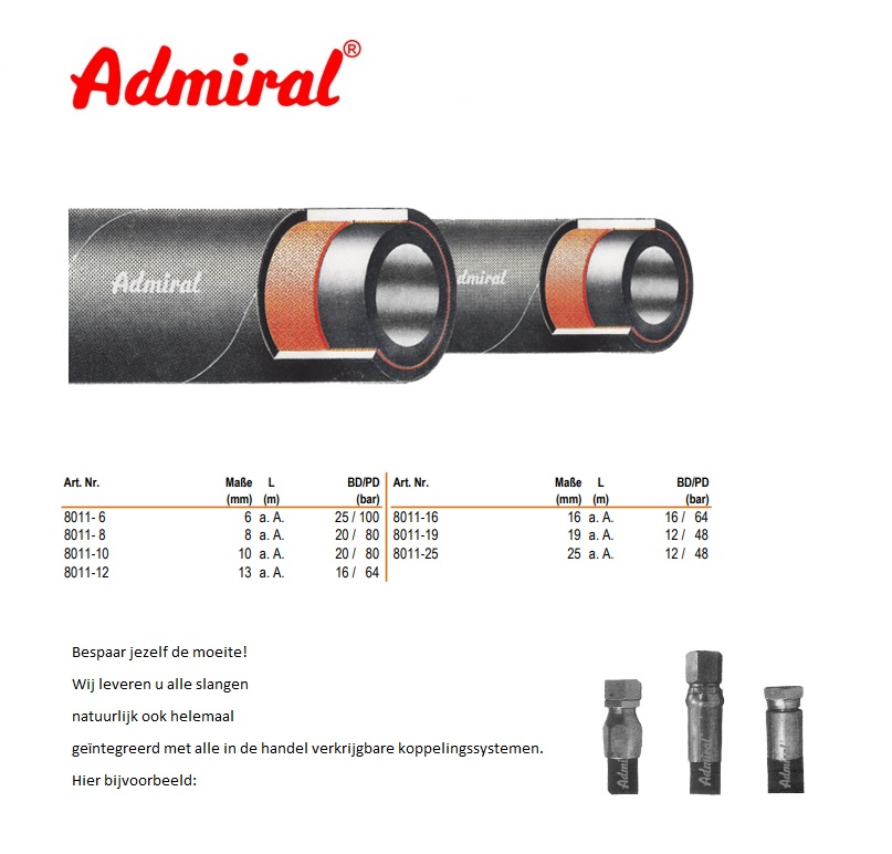 Hydraulische slang met olie- en weerbestendige hoes, 3 TE EN 854 - DN 10 | DKMTools - DKM Tools