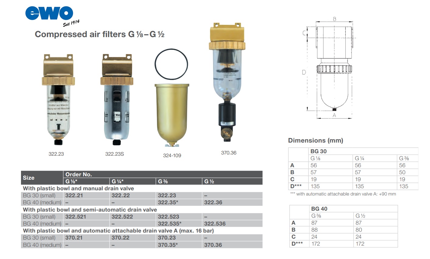 Persluchtfilter G 1/8 EWO 322.21