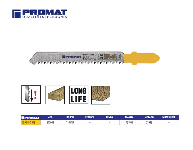 Decoupeerzaagblad T 101 BR 100x2mm alle houtsoorten, kunststoffen 5 stuks | DKMTools - DKM Tools