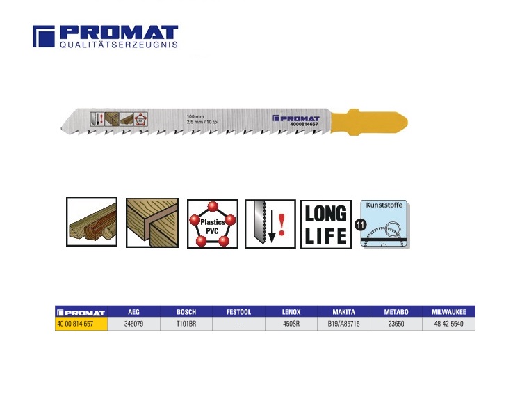 Decoupeerzaagblad T 744 155x4mm extra lang laminaat/parket  5 stuks/VE | DKMTools - DKM Tools