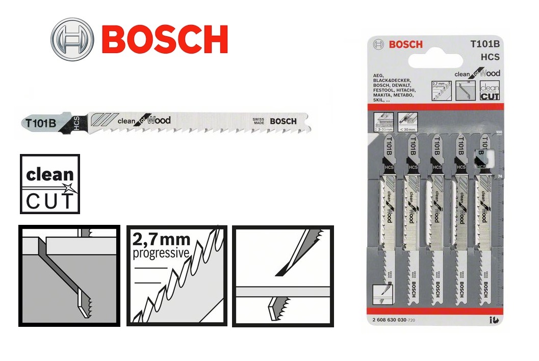 Bosch Decoupeerzaagblad T101B 3-30mm 74x2,5mm