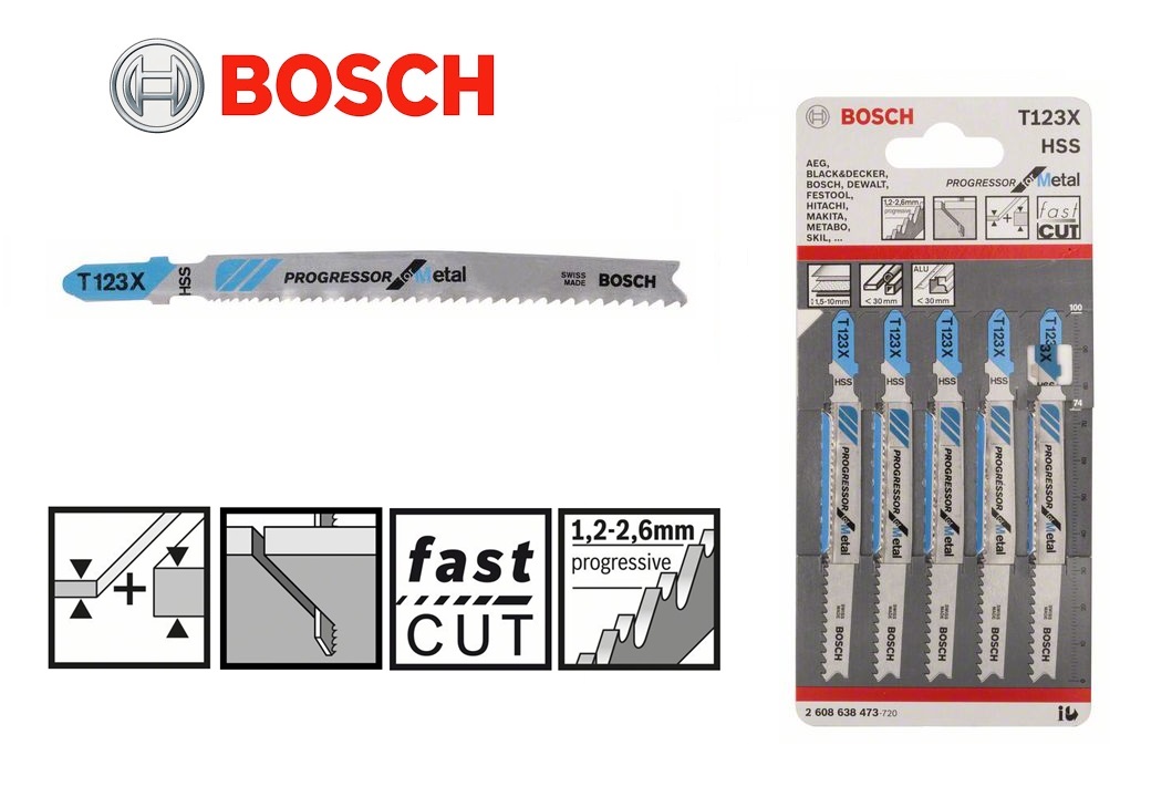 Bosch Decoupeerzaagblad T123X 1,5-10mm 74x1,2-2,6