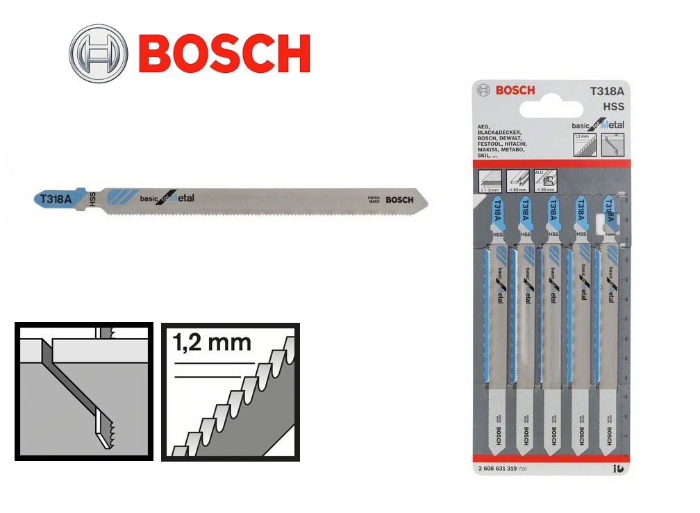 Bosch Decoupeerzaagblad T318A 1-3, <65 106x1,2mm