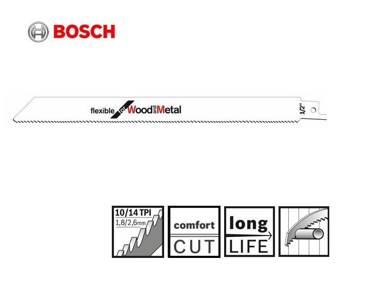 Reciprozaagblad S1122HF 225x0,9 - 2,5 / 10 hout met spijkers | DKMTools - DKM Tools