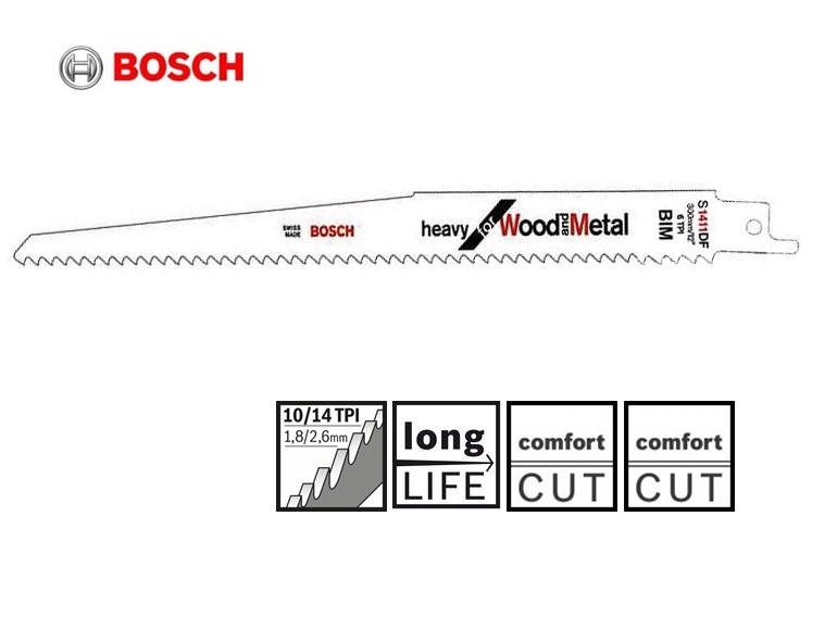 Reciprozaagblad S1222VF 300x0,9mm - 1,8-2,6 / 10-14, HSS-BIM