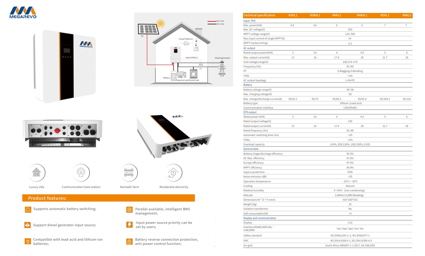 Hybride omvormer 8kw 3-fase ESS | DKMTools - DKM Tools