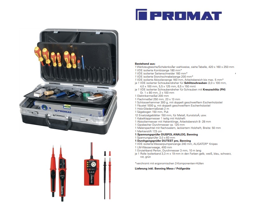 VDE-GereedschapsKoffer eleKtricien 46-delig | DKMTools - DKM Tools