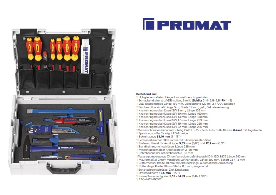 L-Boxx sanitair gereedschapset 40 delig