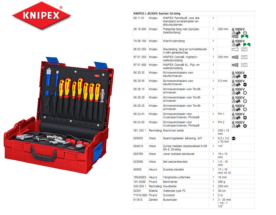 Knipex L-BOXX Sanitair 52-delig