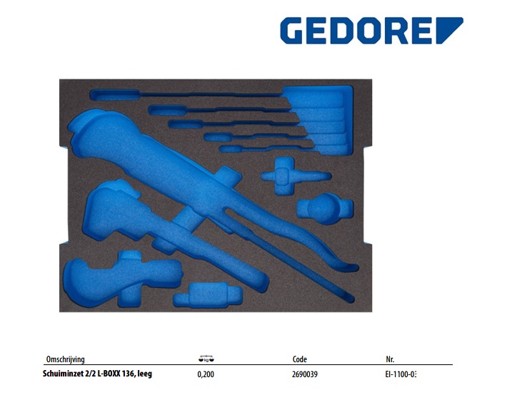 Schuiminzet 2/2 L-BOXX 136, leeg | DKMTools - DKM Tools