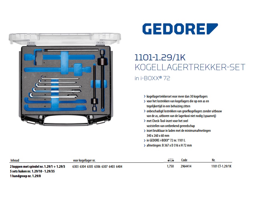 Kogellagertrekker-set in i-BOXX 72 | DKMTools - DKM Tools