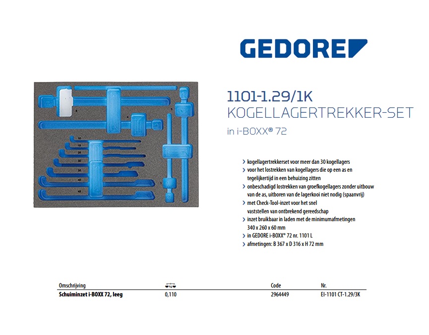 Schuiminzet i-BOXX 72, leeg