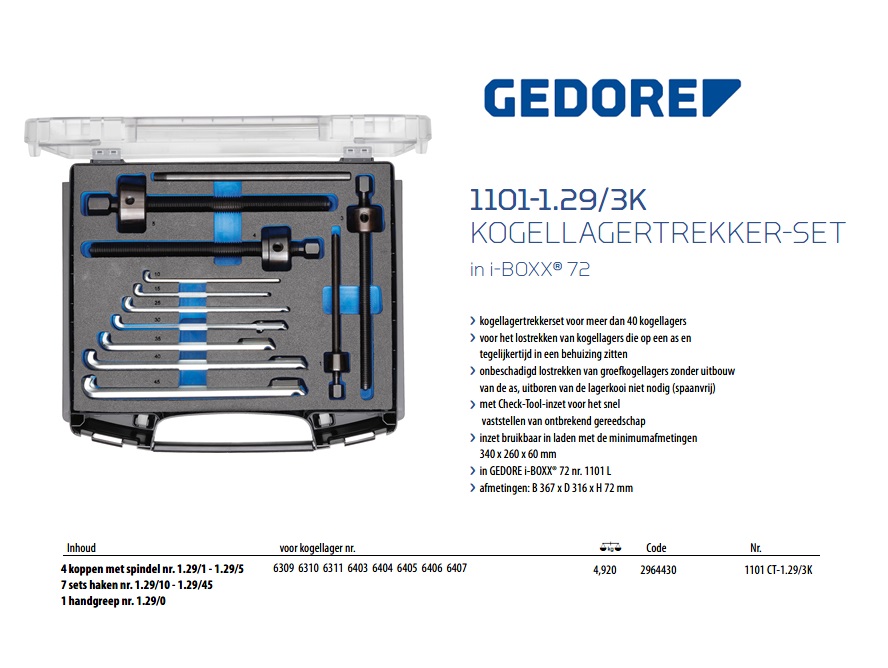 Kogellagertrekker-set in i-BOXX 72 module | DKMTools - DKM Tools