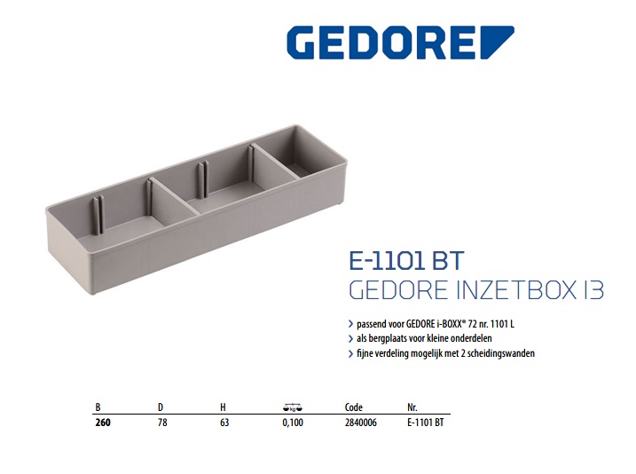 GEDORE Inzetbox i3 met 2 scheidingswandjes