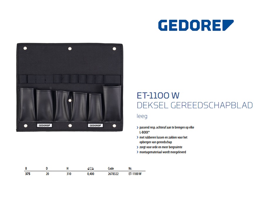 Gereedschapblad leeg