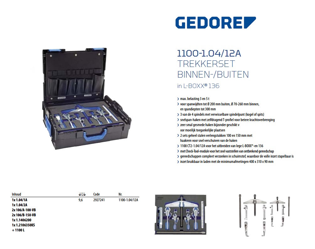 Trekkerset binnen-/buiten in 2/2 CT-module, tbv L-BOXX 136 | DKMTools - DKM Tools