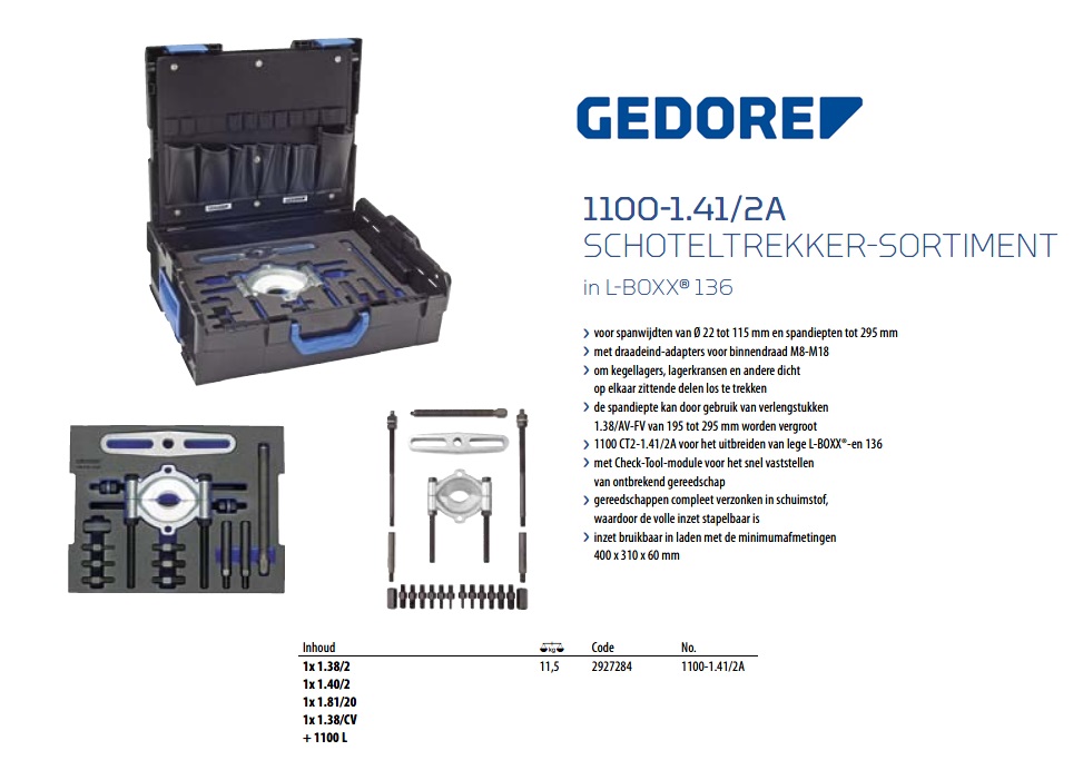 Schoteltrekker-sortiment in 2/2 CT-module, tbv L-BOXX 136 | DKMTools - DKM Tools