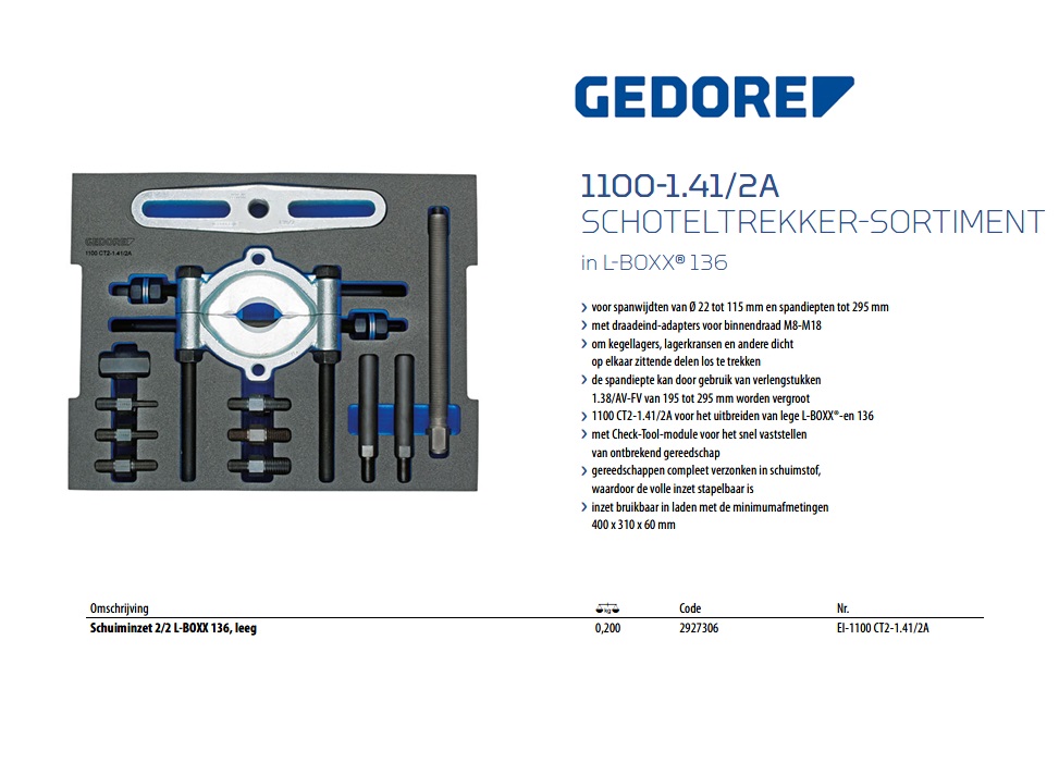 Schuiminzet 2/2 L-BOXX 136, leeg | DKMTools - DKM Tools