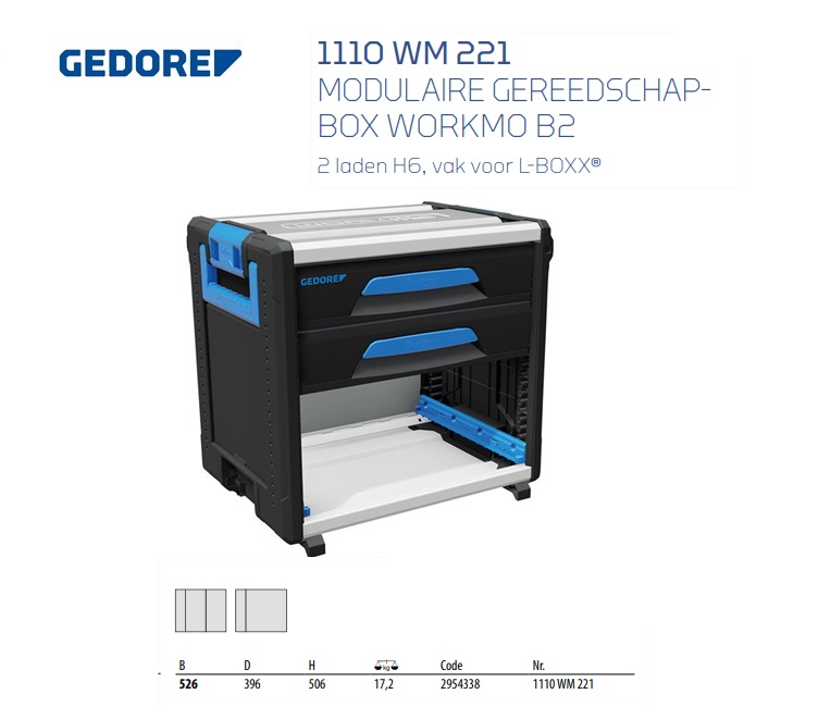 Modulaire gereedschapbox WorkMo B2 2 laden H6