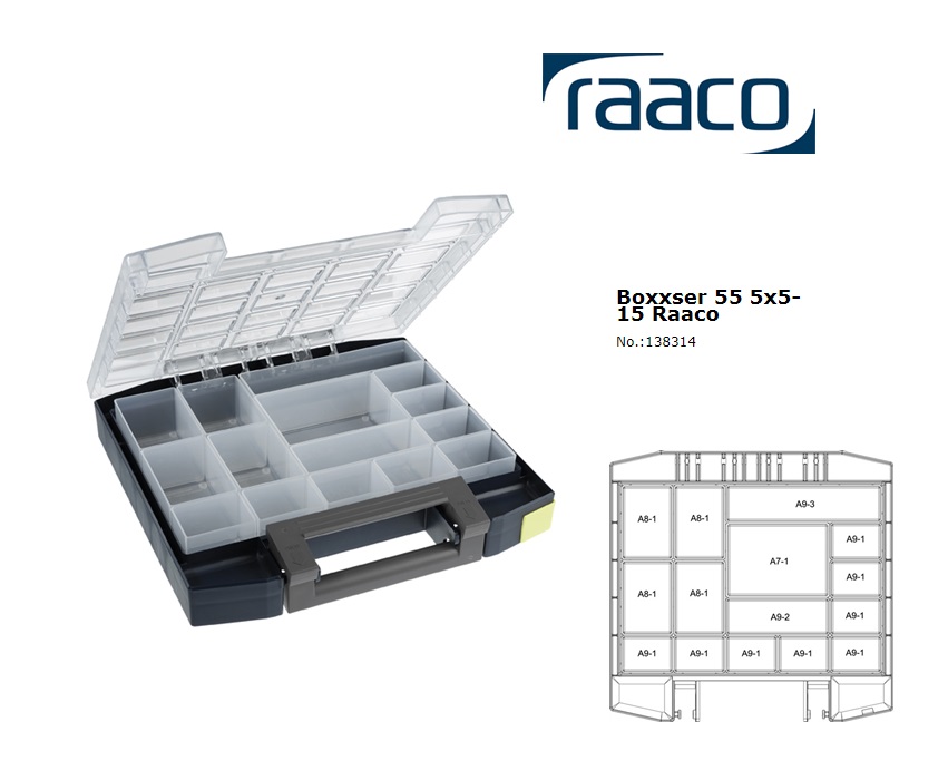 Raaco Boxxser 55 5x5-13 Assortimentsdoos 298x284x55mm | DKMTools - DKM Tools