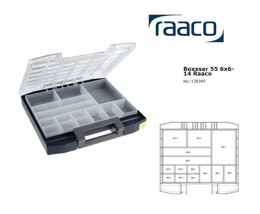 Raaco Boxxser 55 6x6-12 Assortimentsdoos 354x323x55mm | DKMTools - DKM Tools