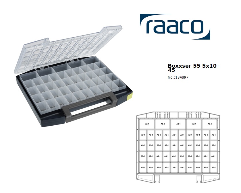 Raaco Boxxser 55 5x10-45 Assortimentsdoos 421x361x55mm