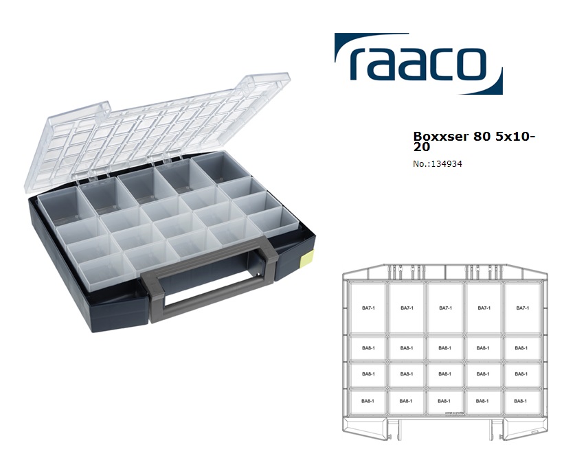 Raaco Boxxser 80 5x10-20 Assortimentsdoos 421x361x78mm