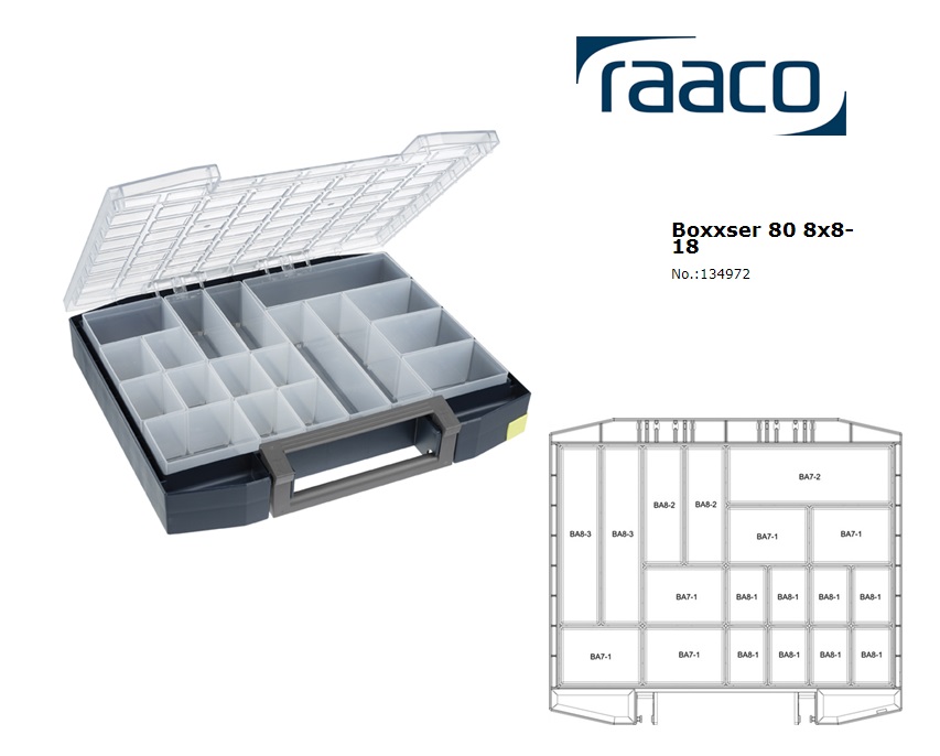 Raaco Boxxser 80 8x8-18 Assortimentsdoos 465x401x78mm