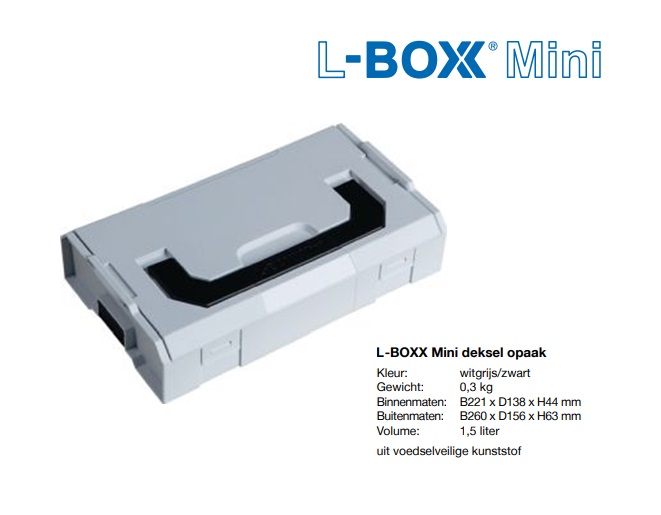 L-BOXX Mini deksel opaak 237,6x149,4x43mm