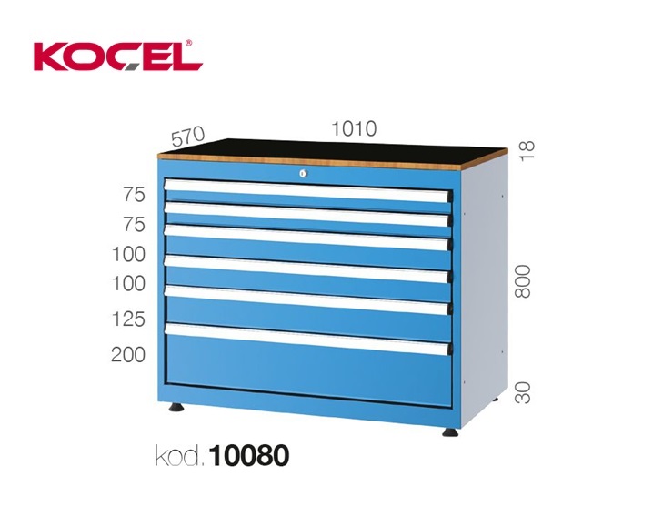 Gereedschapsladekast 9 lades 1010x725x1200mm | DKMTools - DKM Tools