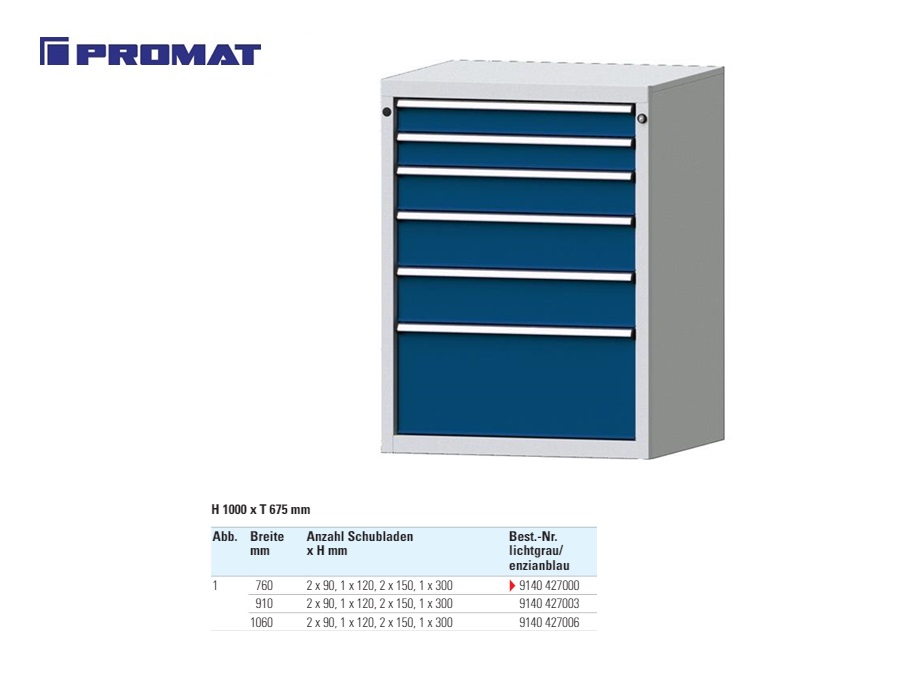 Gereedschapsladekast 11 lades 710X570X1200mm | DKMTools - DKM Tools