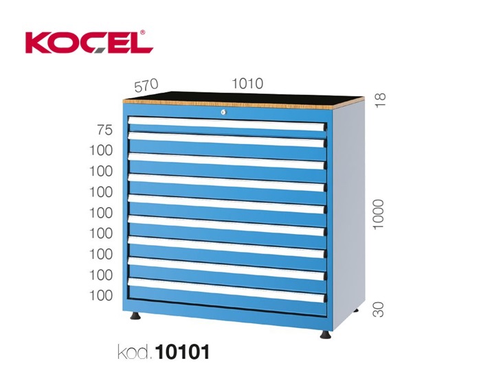 Gereedschapsladekast 9 lades 1010x725x1200mm | DKMTools - DKM Tools