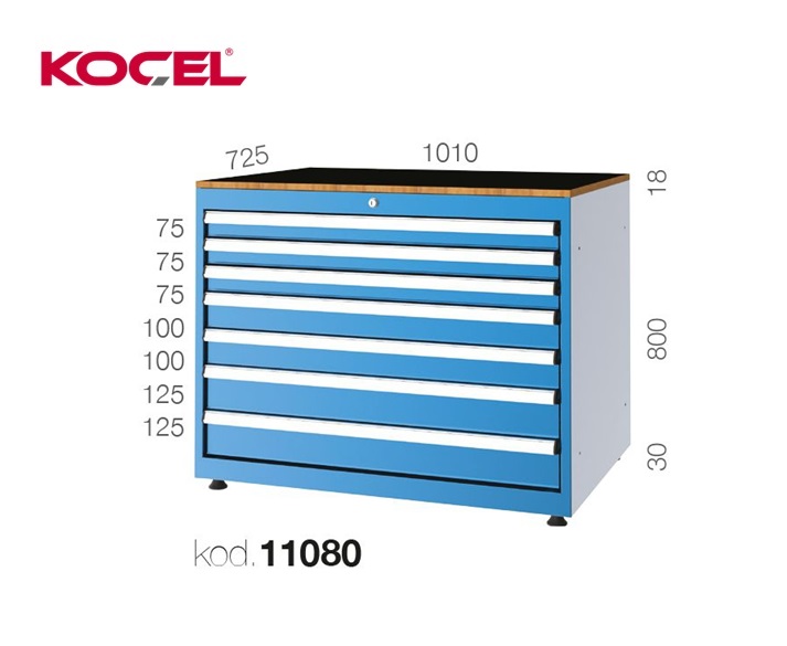 Gereedschapsladekast 7 lades 1010x725x800mm