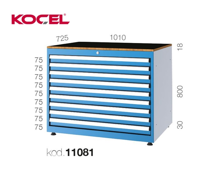 Gereedschapsladekast 9 lades 1010x725x800mm