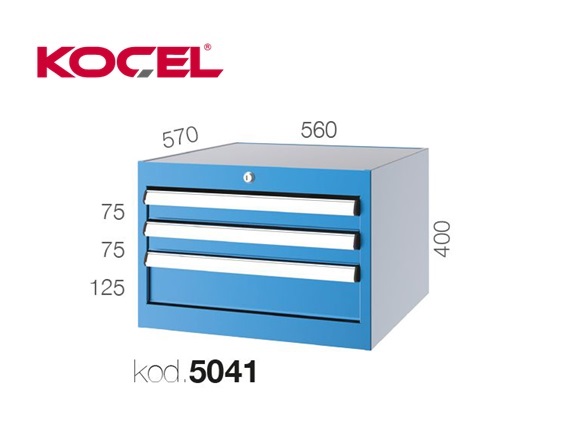 Gereedschapsladekast 3 lades 560x570x400mm