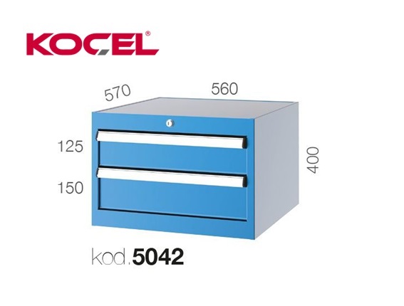 Gereedschapsladekast 2 lades 560x570x400mm