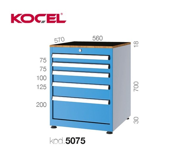 Gereedschapsladekast 3 lades 560X570X700mm